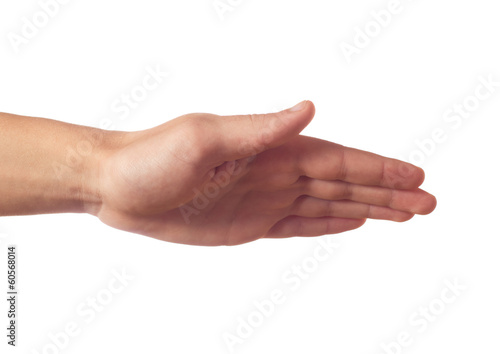 Human hand with palm down isolated