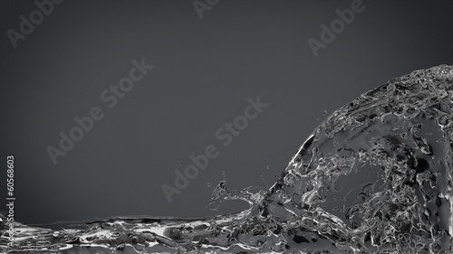 Abstract Water Splash on Elegant Dark Gray