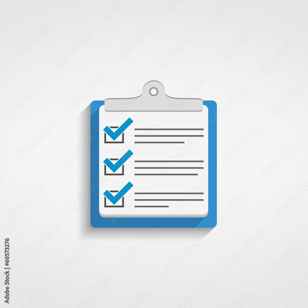 Clipboard Check List Icon, Flat Design Clipboard Check List Icon, Flat Design