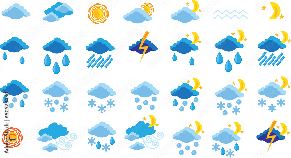 Obraz premium set of weather icons
