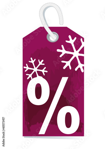 decorative price label, percentage sign, winter sale