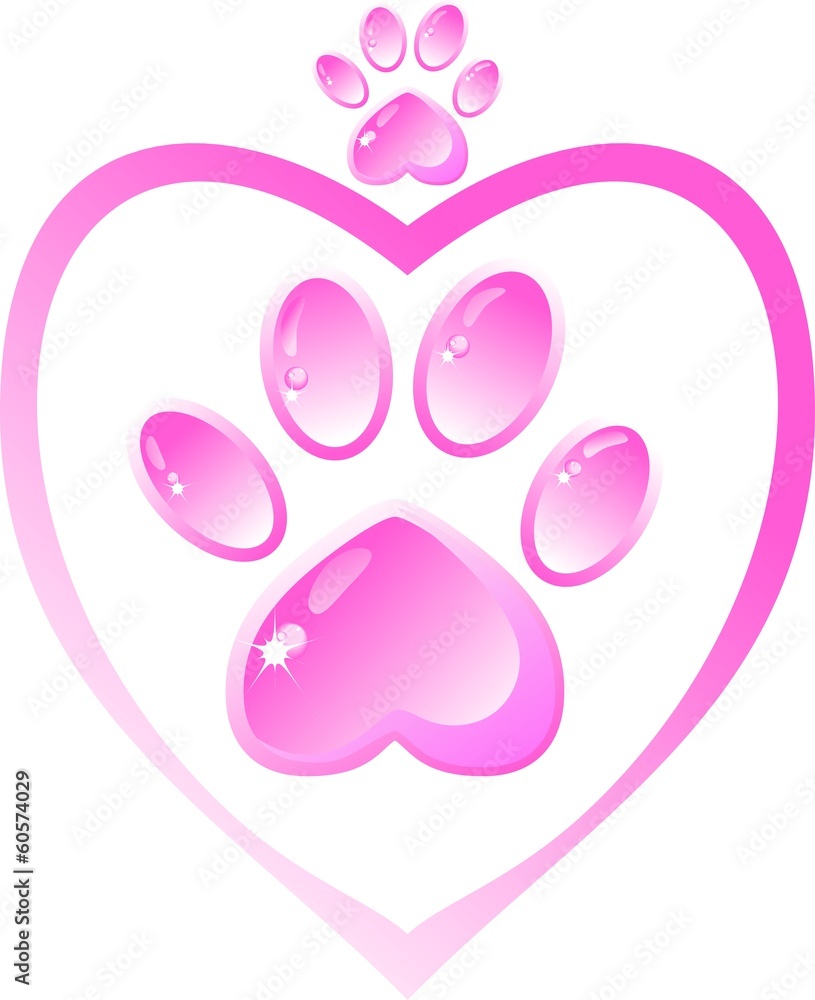The icon - a pink paw with a heart The icon - a pink paw with a heart