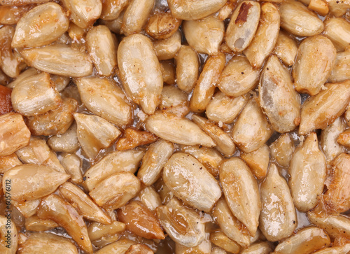 Background of roasted nuts with sugar