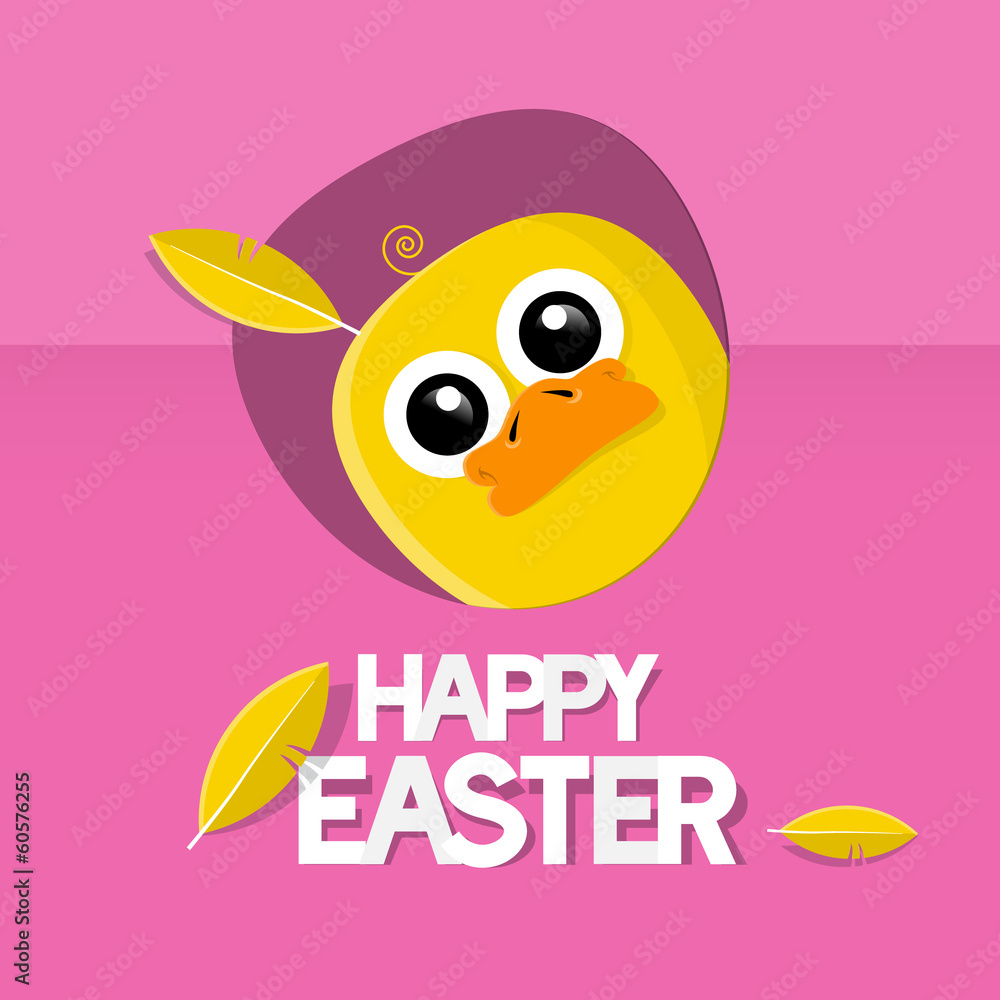 Easter Pink Background with Chicken Easter Pink Background with Chicken