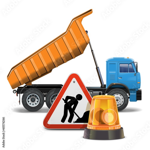 Vector Tipper with Sign and Beacon