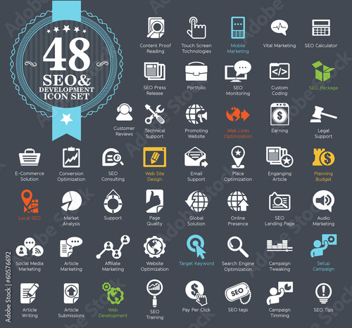 48 SEO and Development icons