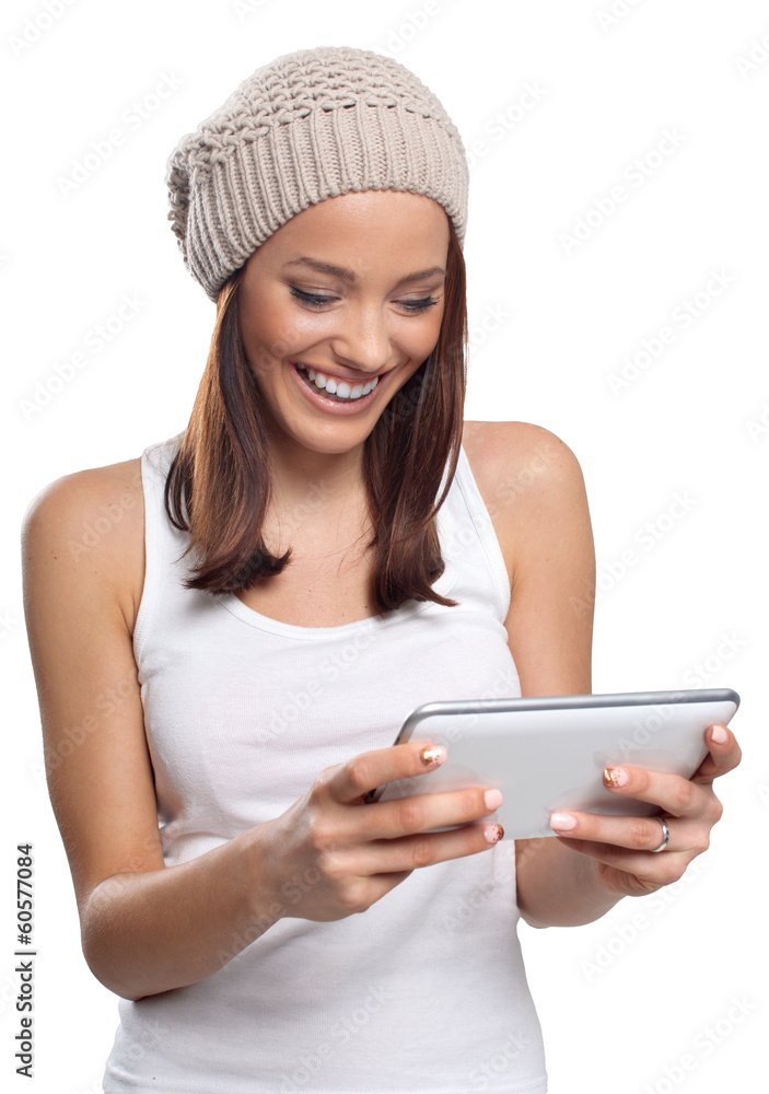 Young woman and digital tablet