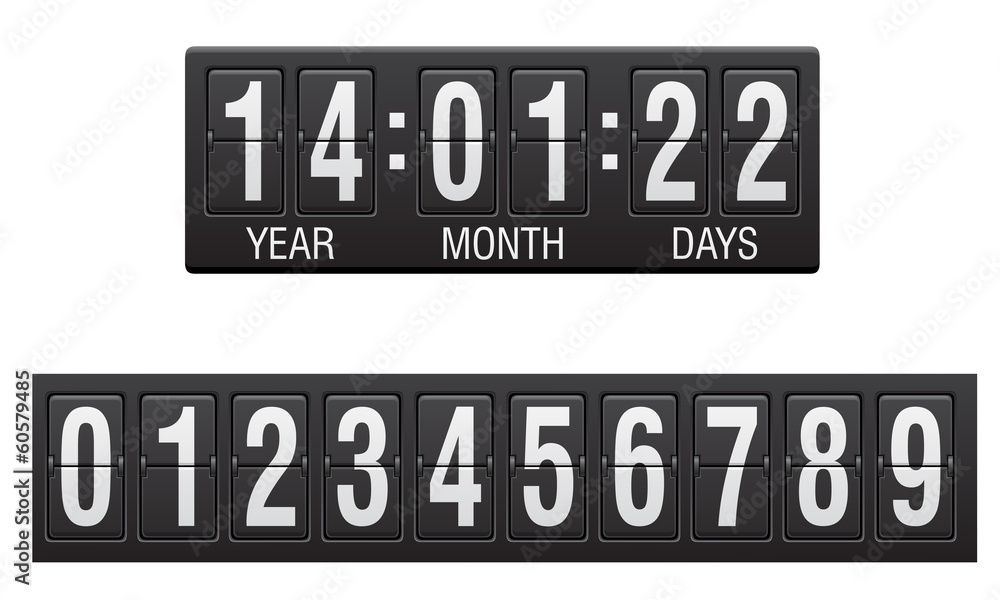 scoreboard countdown timer vector illustration