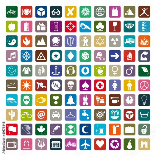 Symboles et pictogrammes pour internet