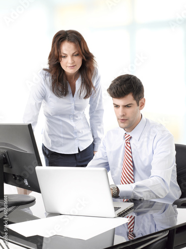 Businessmen working with his colleague