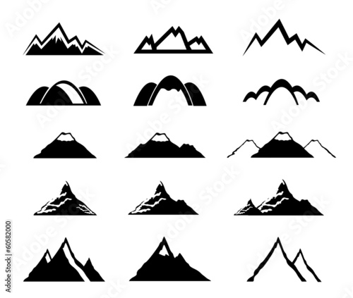 mountain icons set