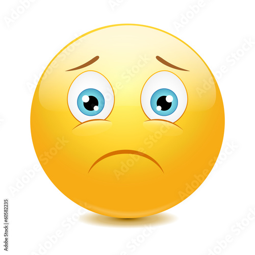 Sad emoticon, vector illustration