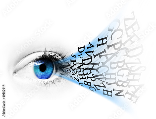 Auge mit Buchstaben