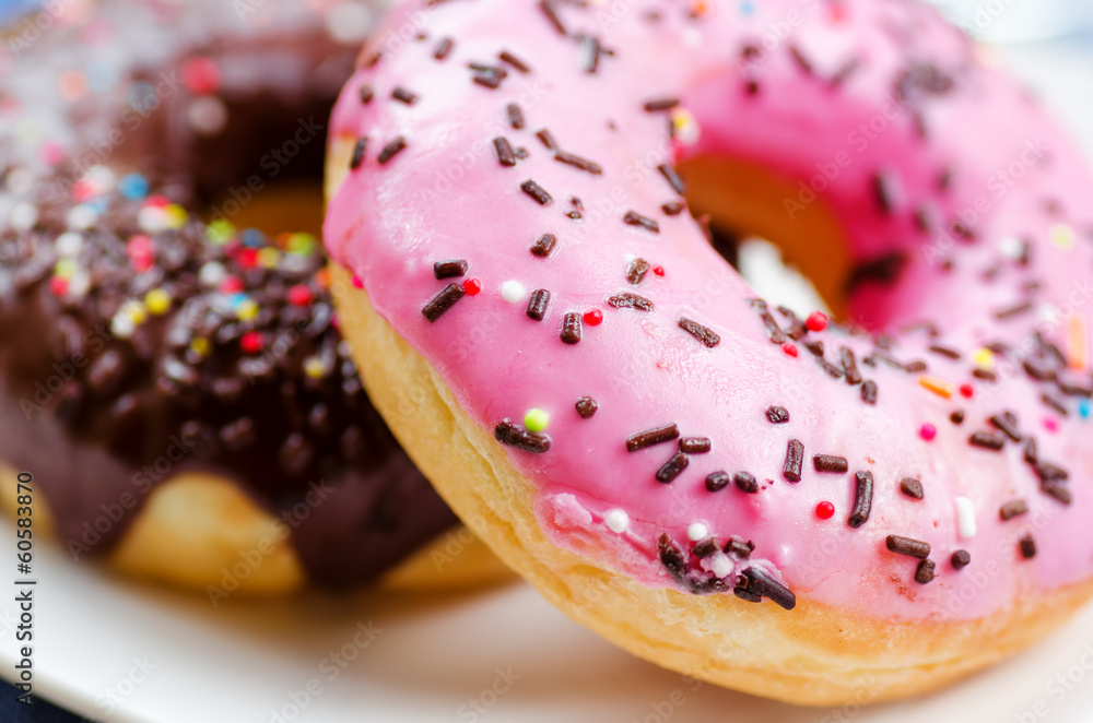 Fresh donuts on nature background Fresh donuts on nature background