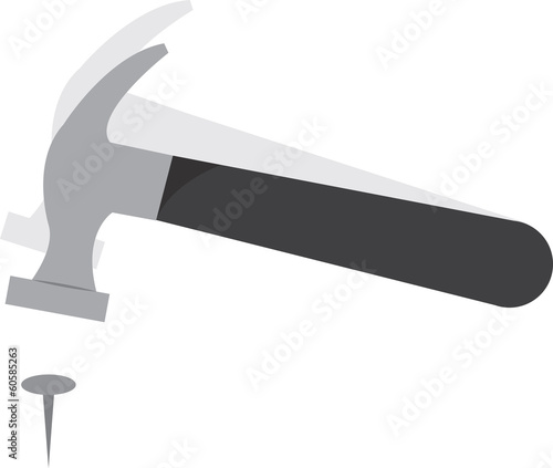 Floating isolated hammer hitting nail