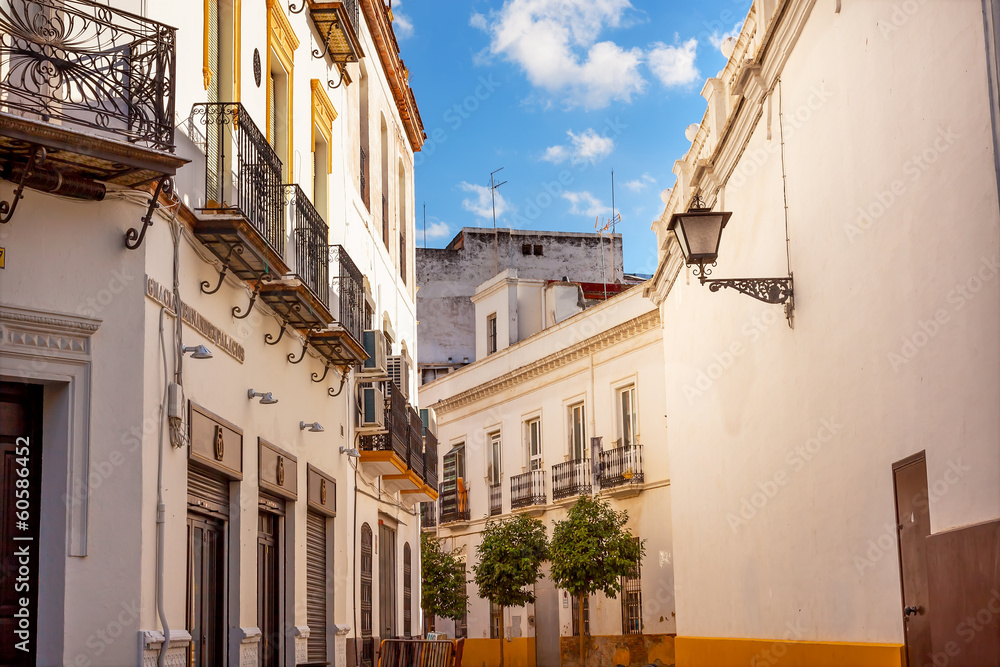 Narrow Streets of Seville Spain City View