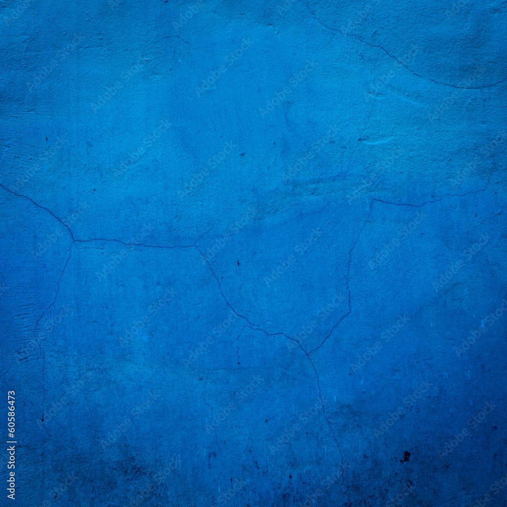 Blue cracked wall background close up texture