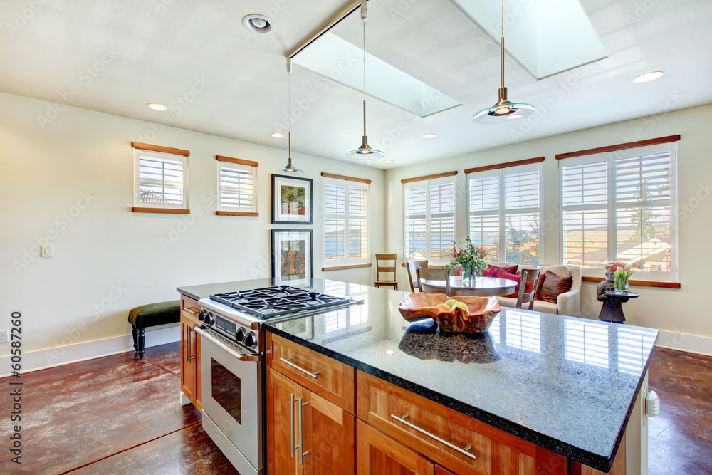 Beautiful light tones dining area in a modern kitchen room Beautiful light tones dining area in a modern kitchen room