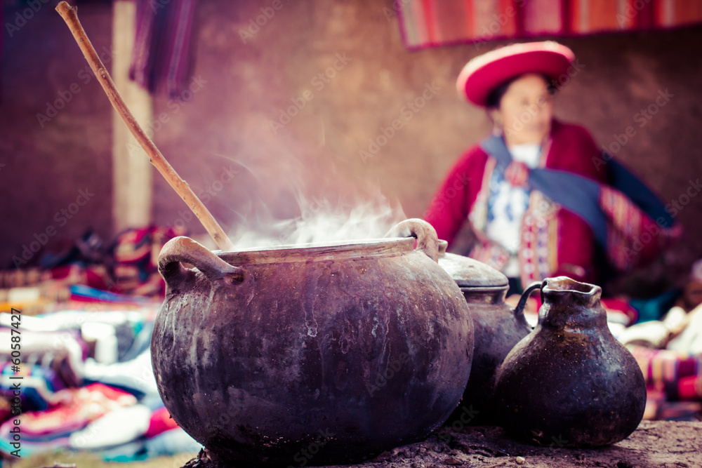 Traditional village in Peru, South America. - obrazy, fototapety, plakaty 
