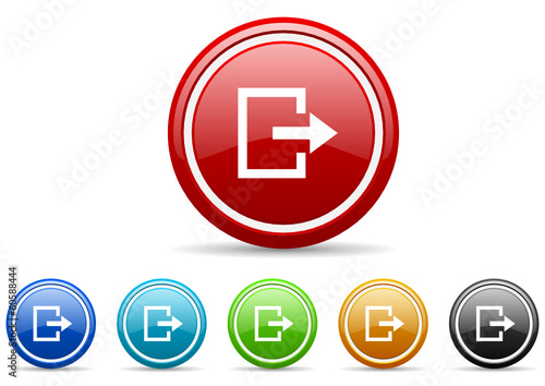 exit icon vector set