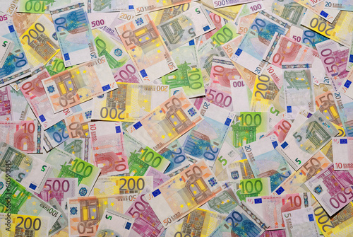 Heap of Euro Banknotes
