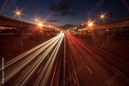 Abstract car in the tunnel trajecto