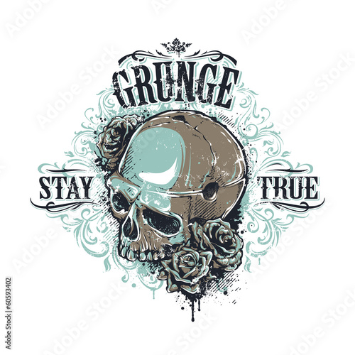 Grunge skull print
