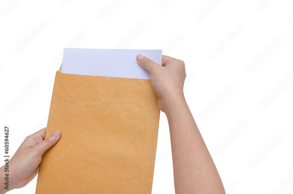 ISolated Hands are holding the envelope ISolated Hands are holding the envelope