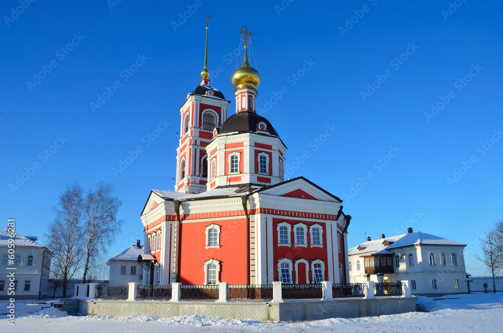 Naklejka premium Троицкий собор с колокольней в Варницком монастыре в Ростове