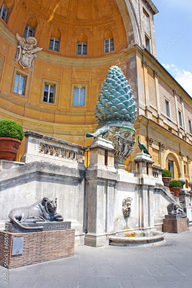 Pine Cone Fountain (Fontana della Pigna) in Vatican Museum, Rome