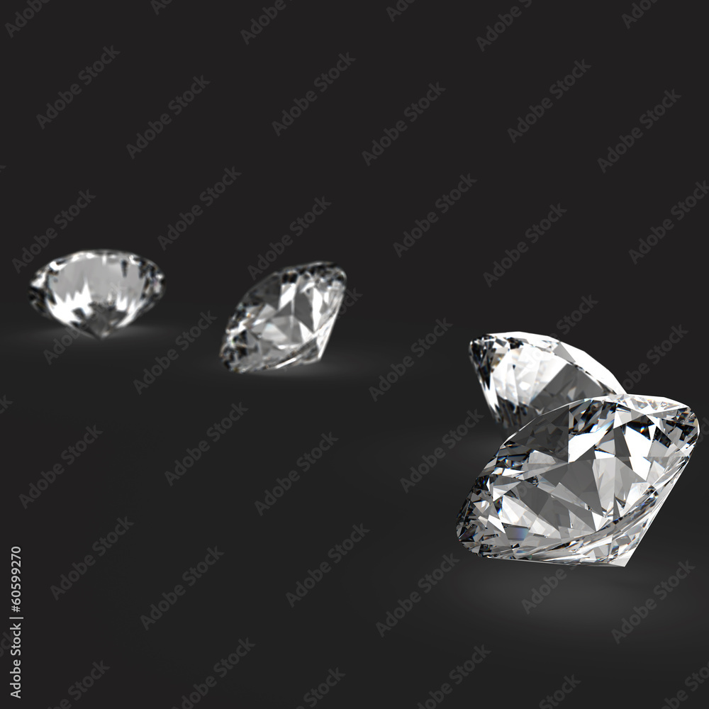 Diamonds 3d in composition Diamonds 3d in composition