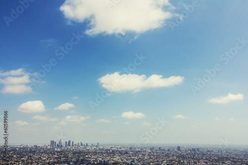 Los Angeles landscape and blue sky