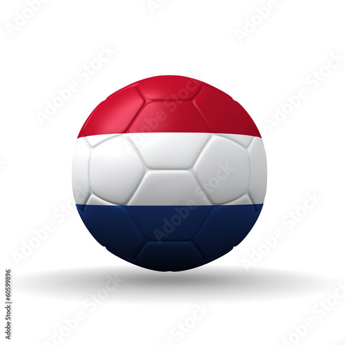 Kingdom of the Netherlands flag textured on soccer ball , clip