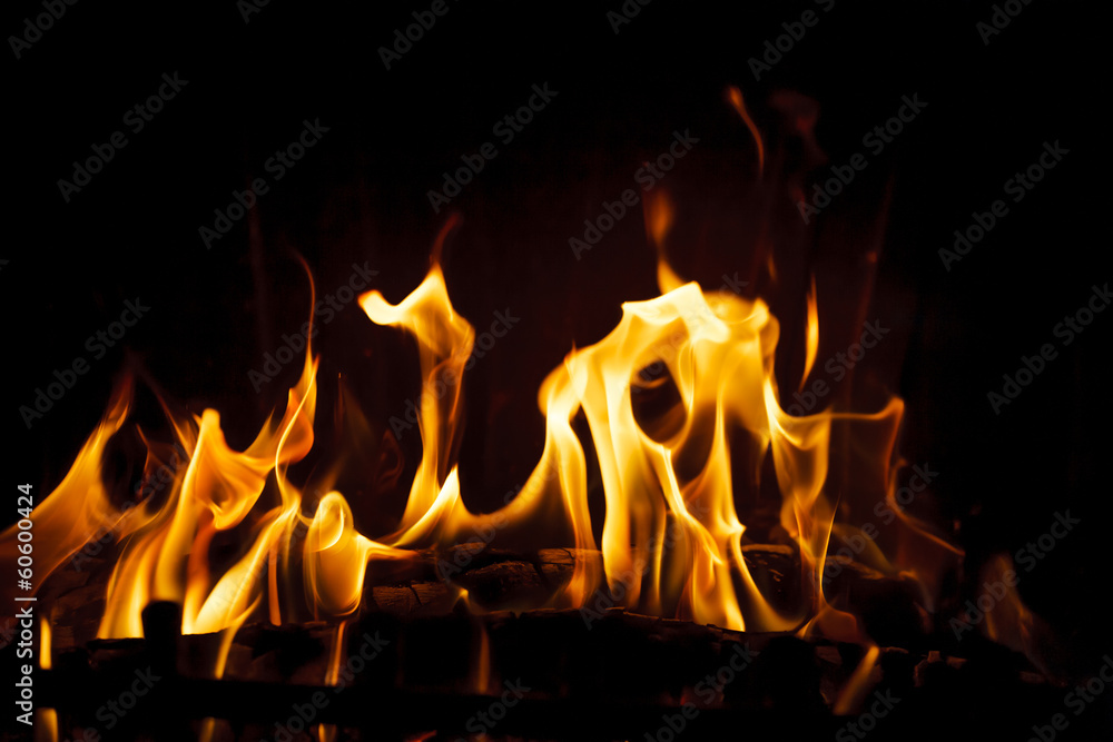 Fire in the fireplace Fire in the fireplace