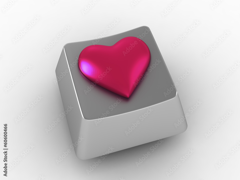 Pink heart shape button Pink heart shape button