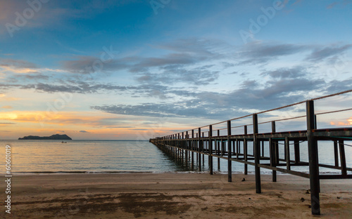 Wooden Pier   Tropical Island  Thailand