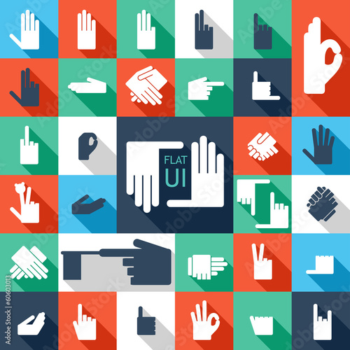 31 hands icon. Flat design.