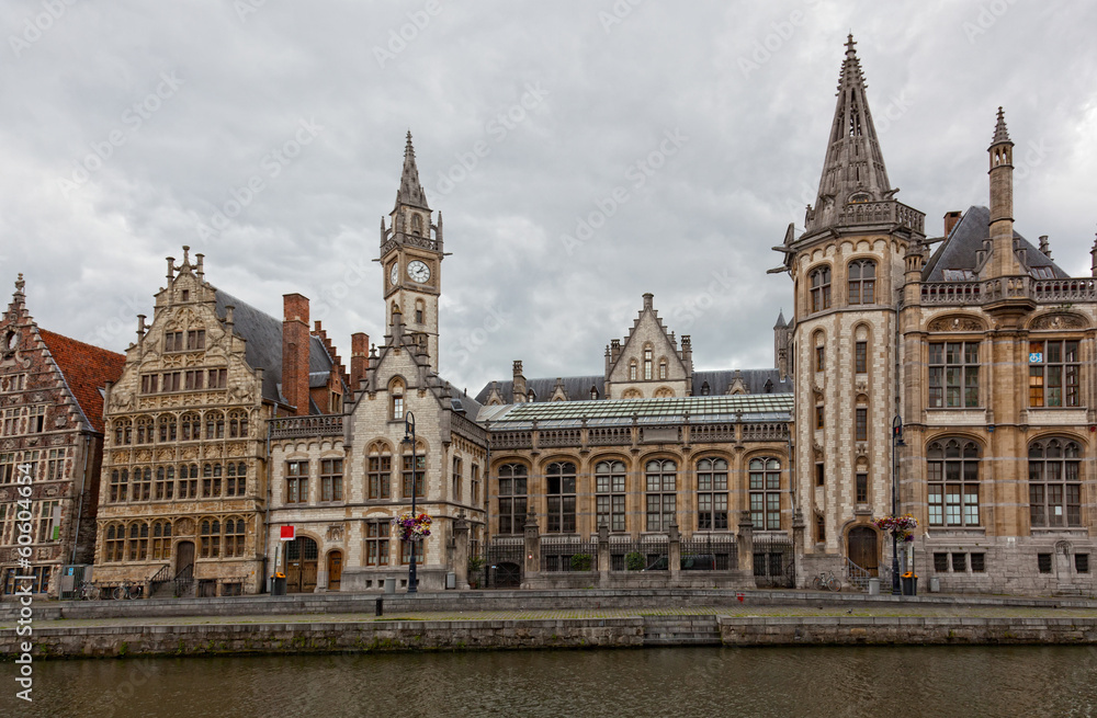Beautiful view of historical district of Ghent, Belgium Beautiful view of historical district of Ghent, Belgium