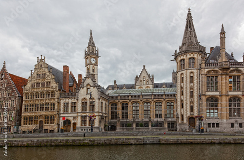 Beautiful view of historical district of Ghent, Belgium