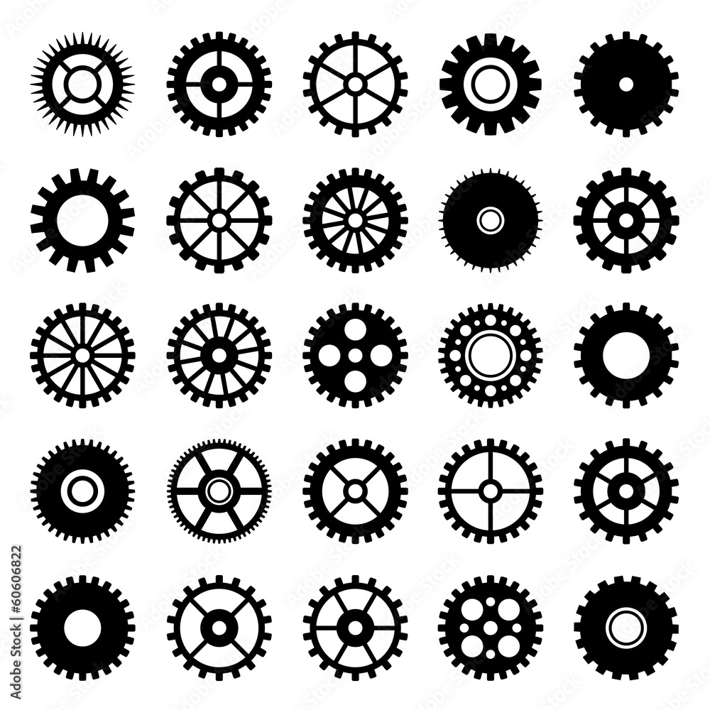 Obraz na plátně Gear wheel icons set 1