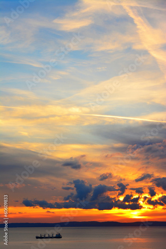 Beautiful sunset sky and clouds