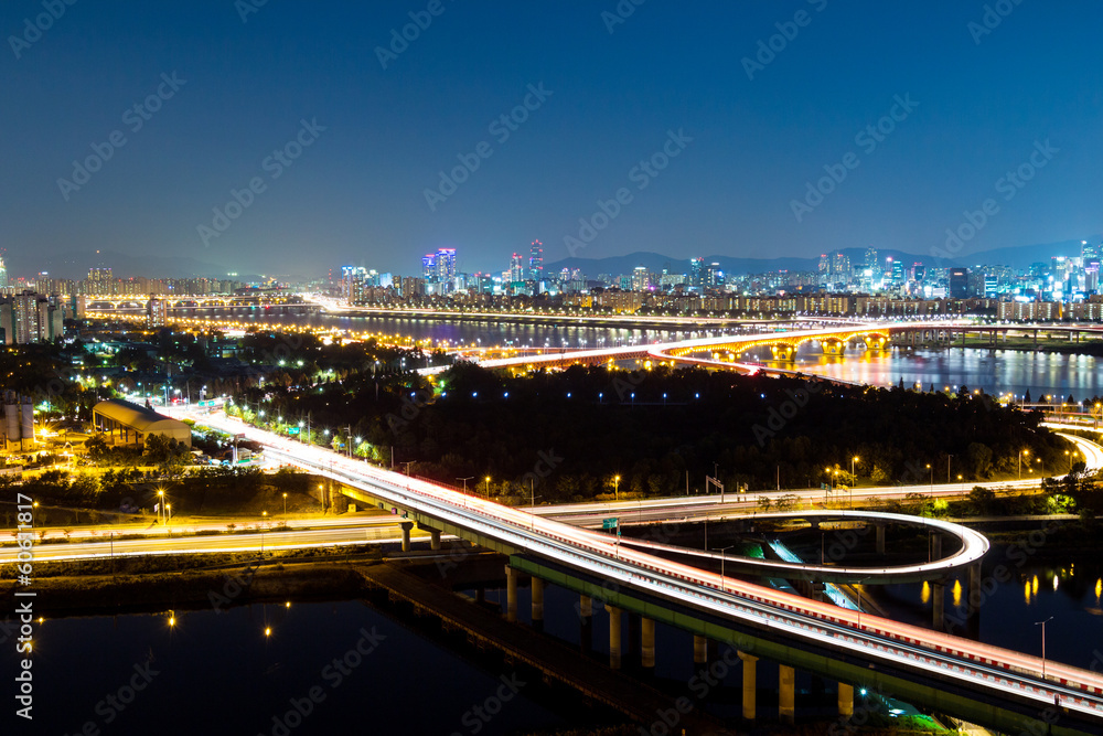 Seoul city at night