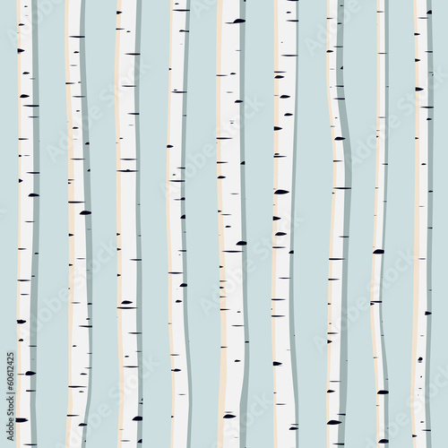 Vector seamless background of trunks birches.