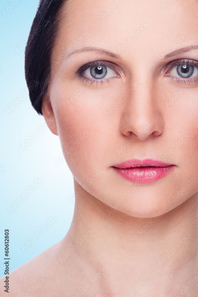 Beautiful face of woman with clean fresh skin Beautiful face of woman with clean fresh skin