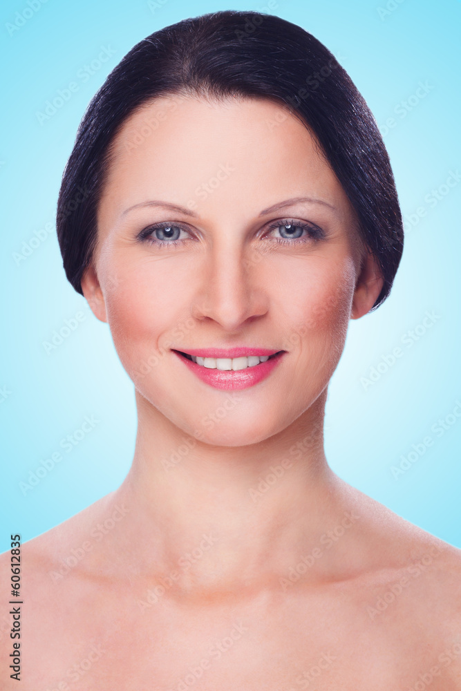 Beautiful face of woman with clean fresh skin Beautiful face of woman with clean fresh skin
