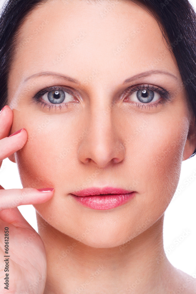 Beautiful face of woman with clean fresh skin Beautiful face of woman with clean fresh skin