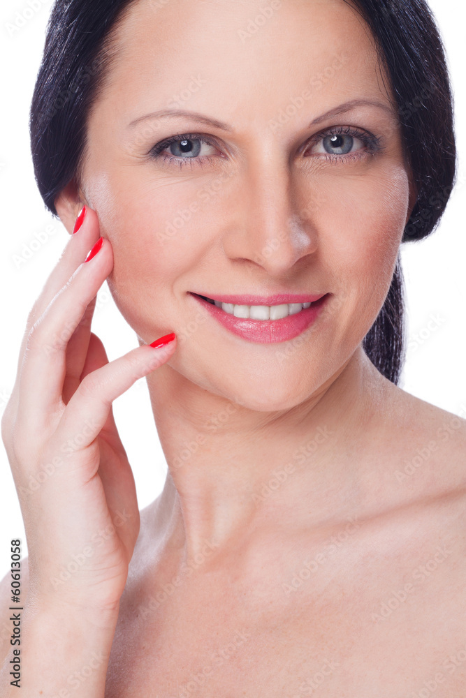 Beautiful face of woman with clean fresh skin Beautiful face of woman with clean fresh skin