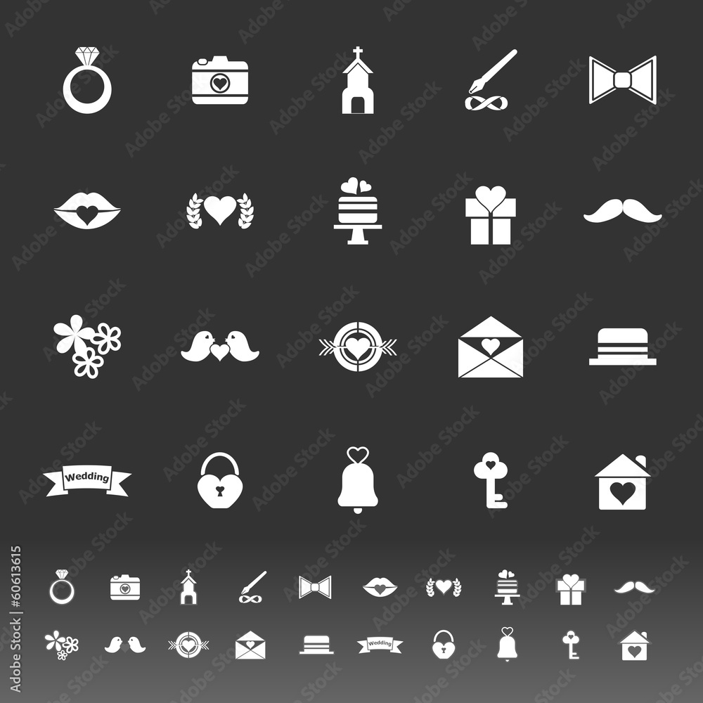 Wedding icons on gray background Wedding icons on gray background