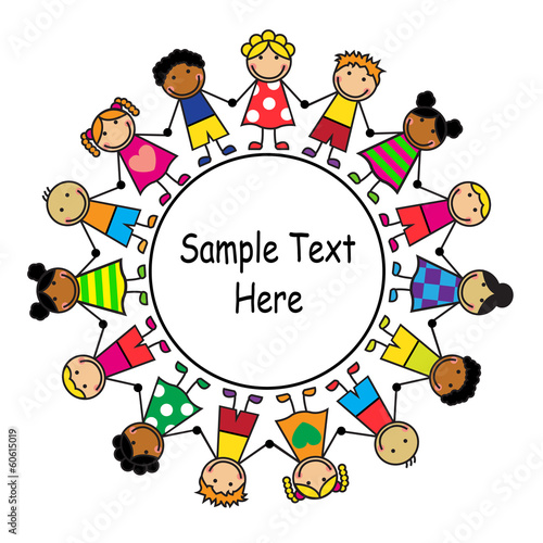 Cartoon background with children