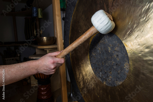 gong with a mallet photo